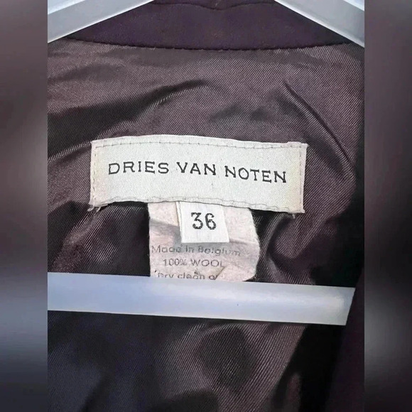 Dries Van Noten Wool Button Down Purple Coat Size US 4 - Picture 2 of 3
